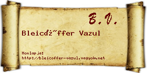Bleicöffer Vazul névjegykártya